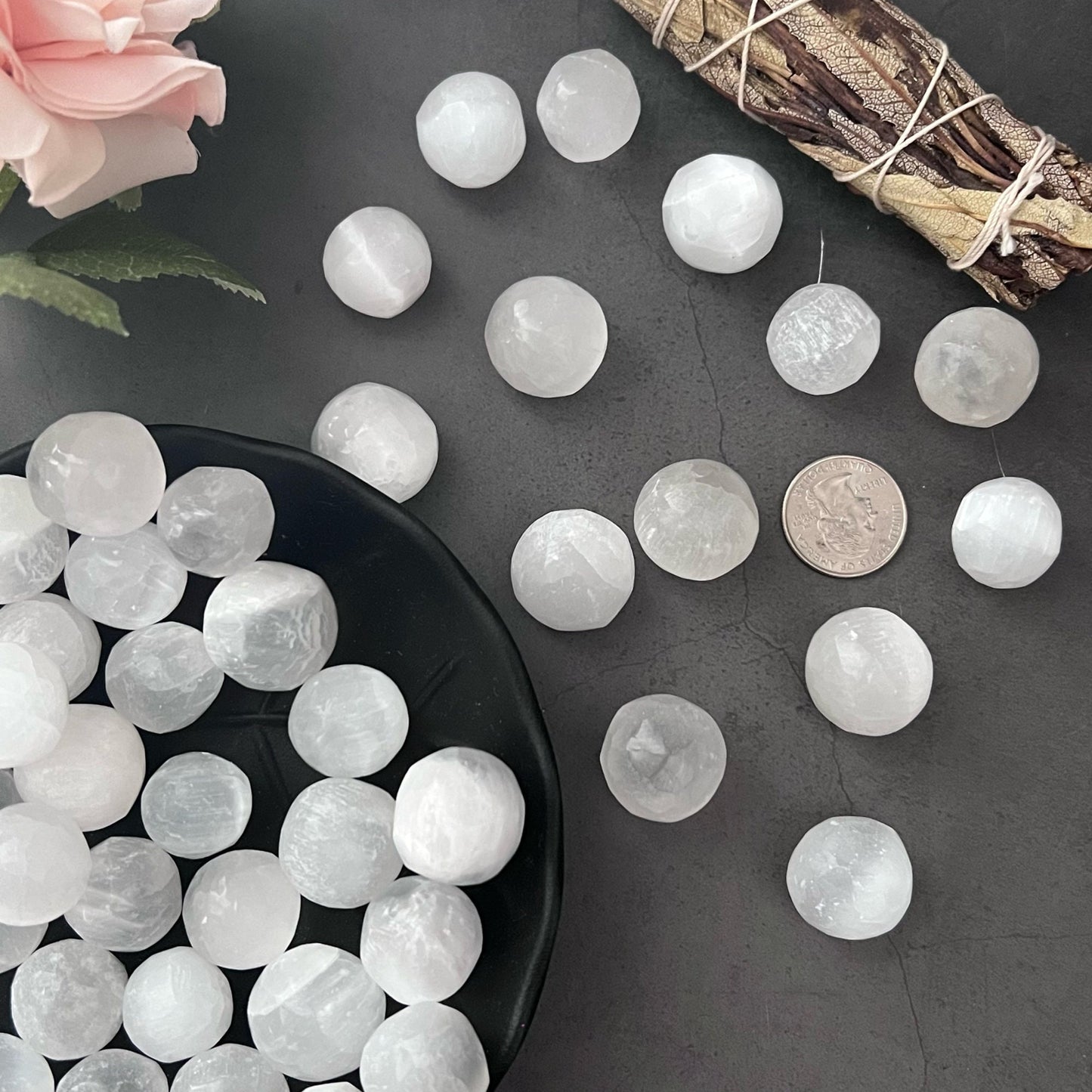 Mini Selenite Tumbled Spheres