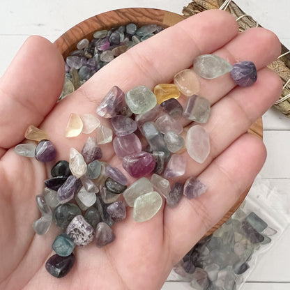 Rainbow Fluorite Crystal Chips