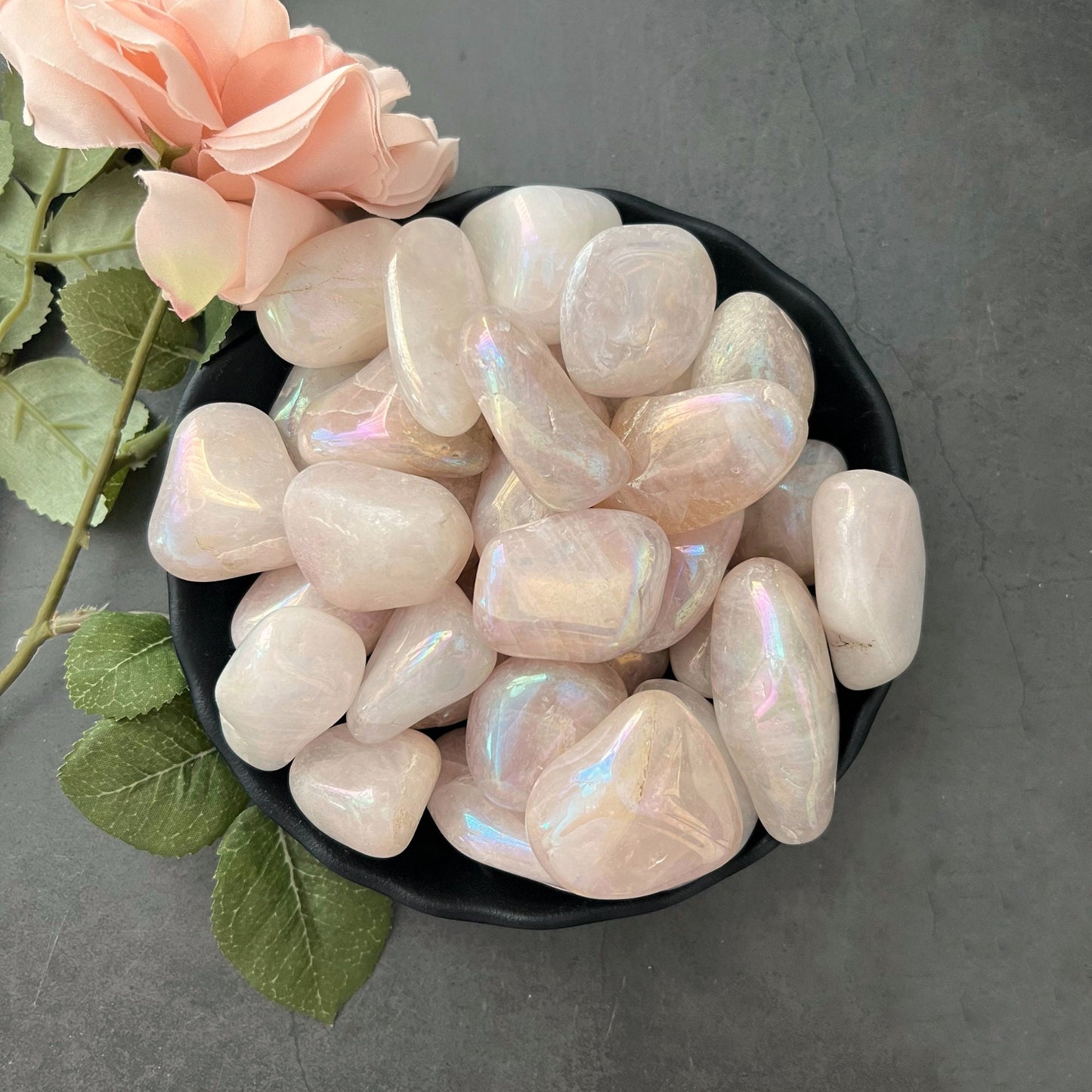 Angel Aura Rose Quartz Tumbled Stones