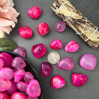 Pink Onyx Tumbled Stones