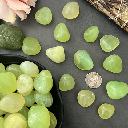 Parrot Green Onyx Tumbled Stones