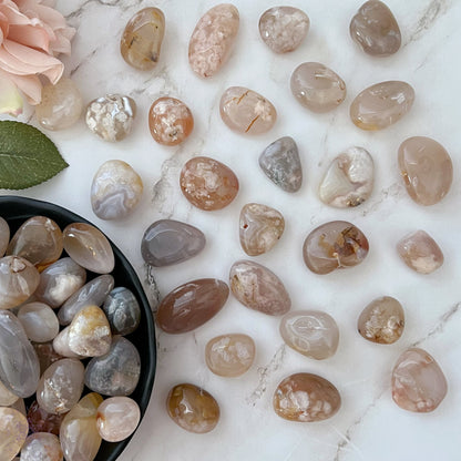 Flower Agate Tumbled Stones