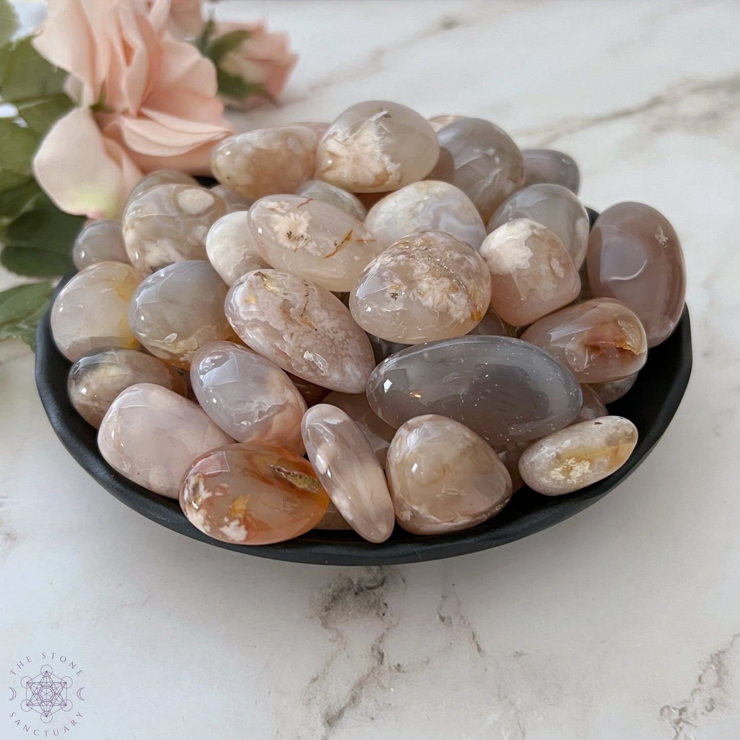 Flower Agate Tumbled Stones