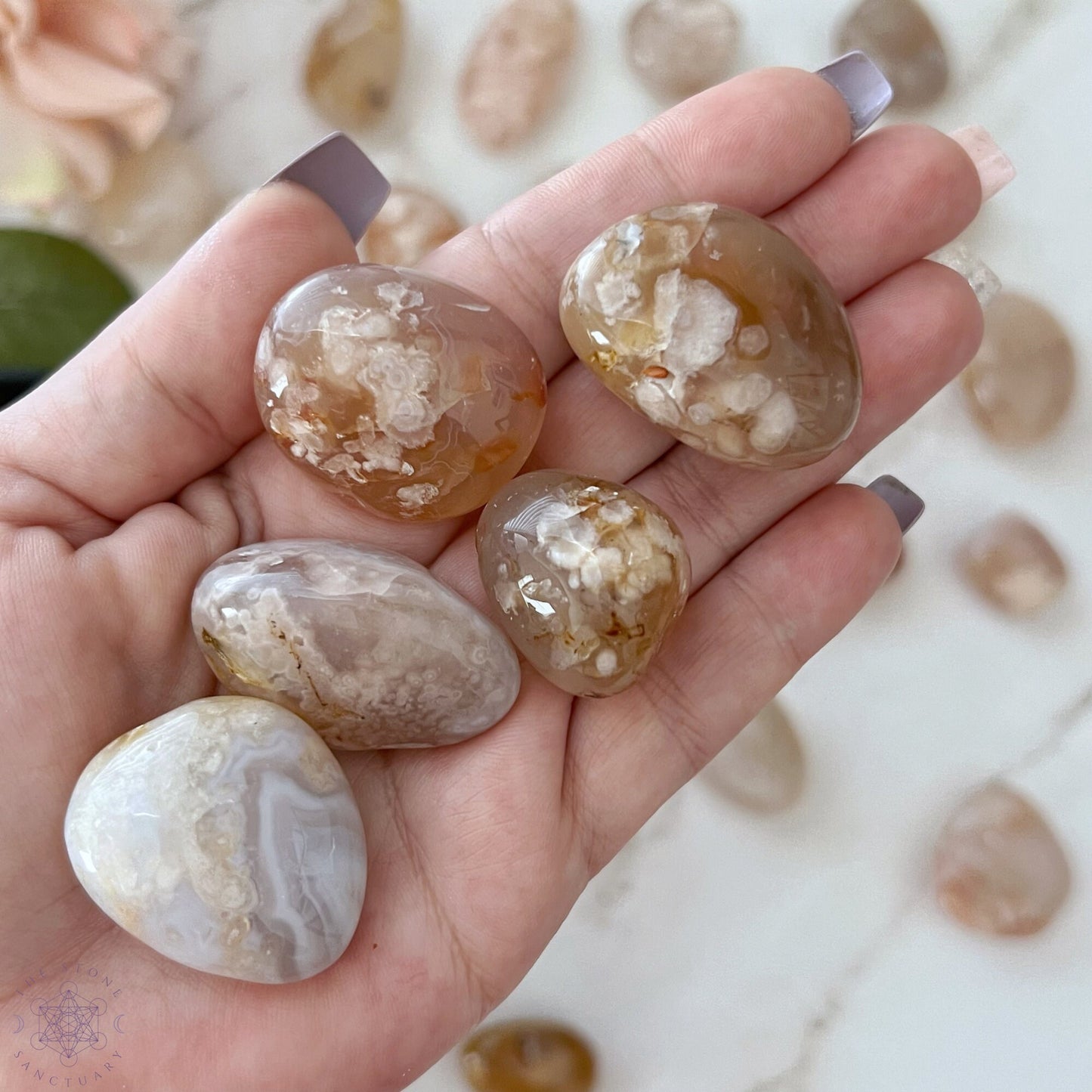 Flower Agate Tumbled Stones