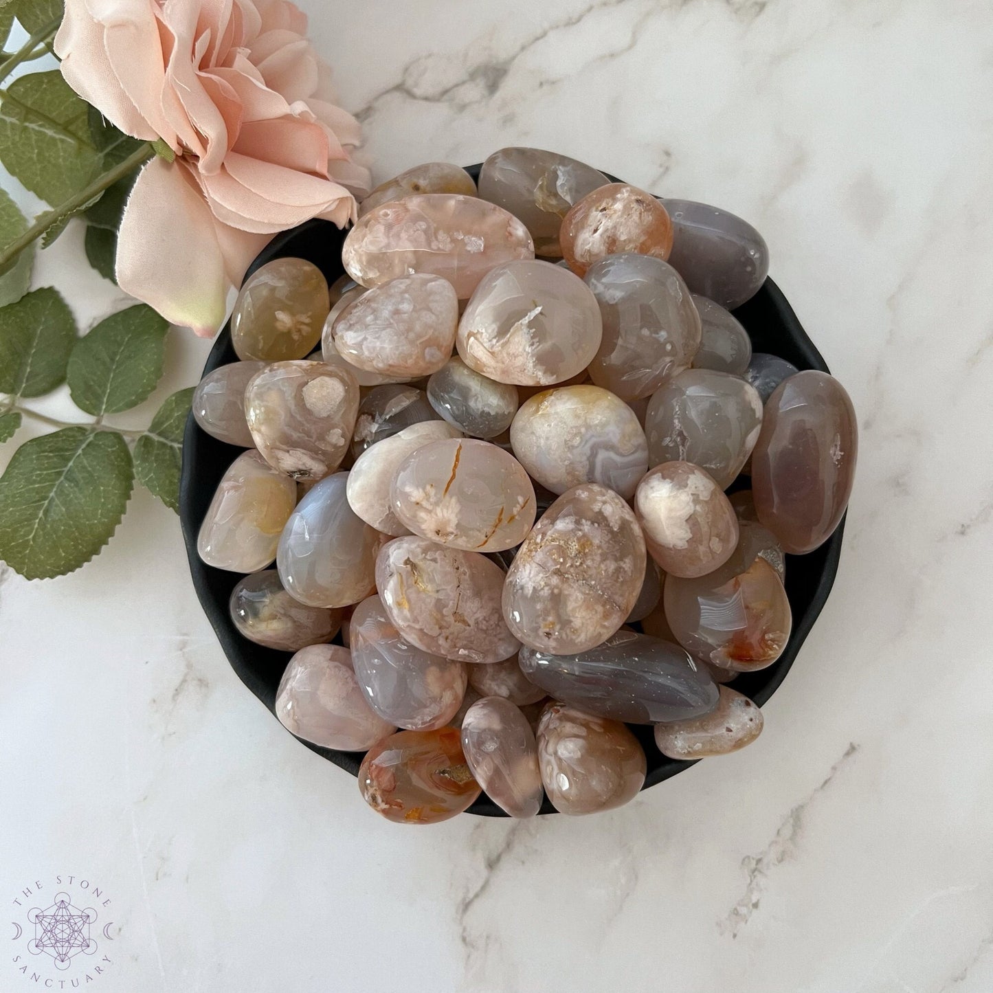 Flower Agate Tumbled Stones