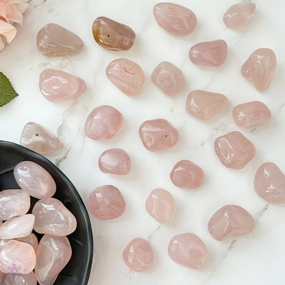 Pink Chalcedony Tumbled Stones