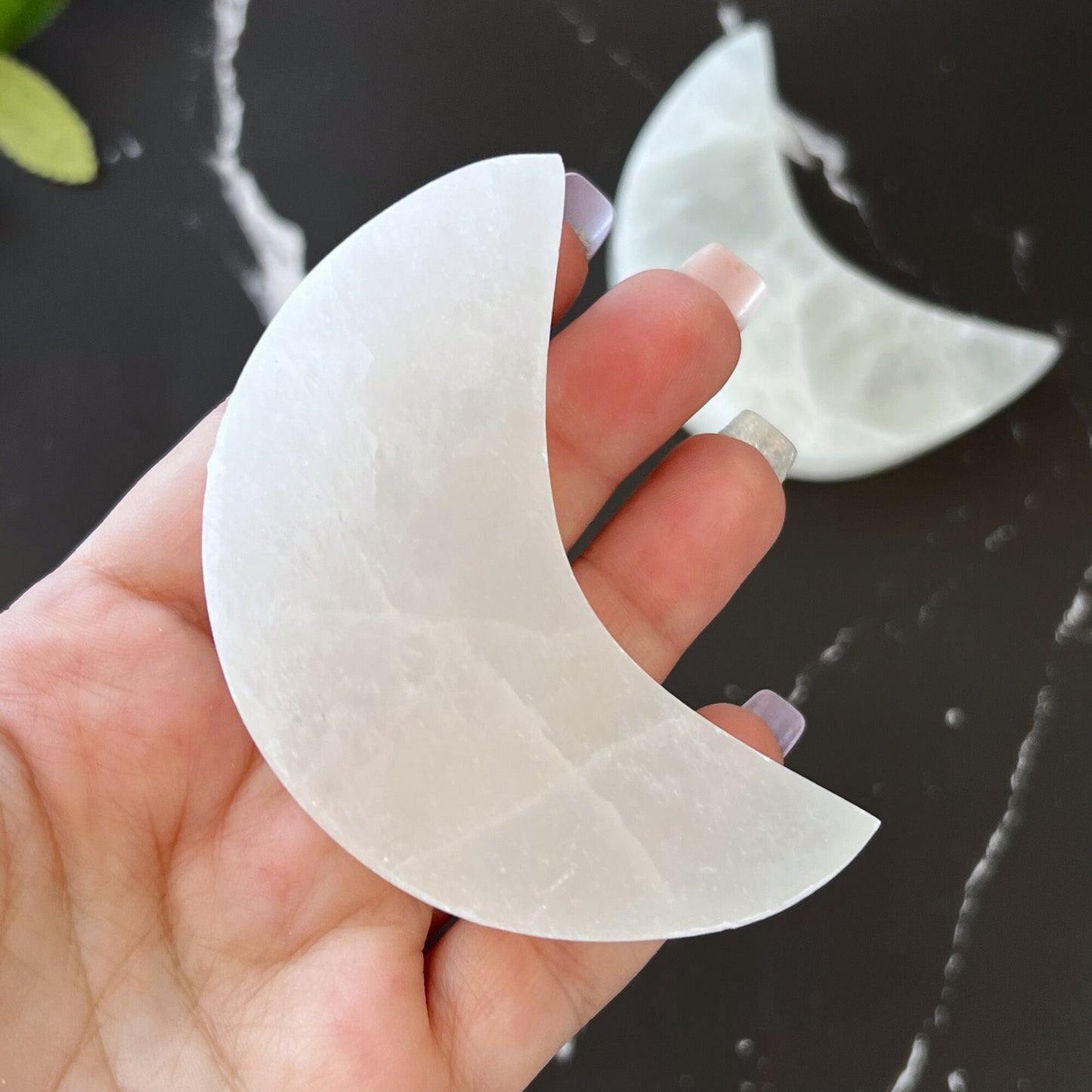 3" Selenite Moon Charging Plate