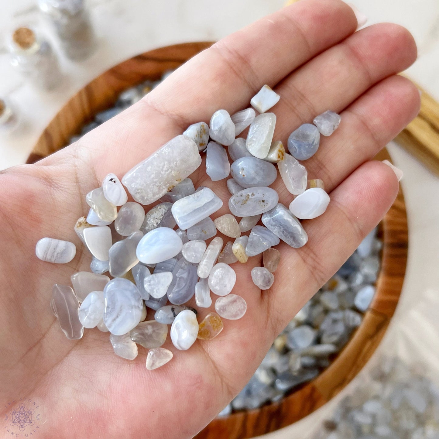 Blue Lace Agate Crystal Chips