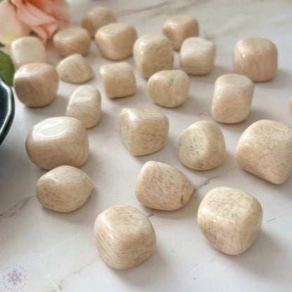 Peach Moonstone Tumbled Stones