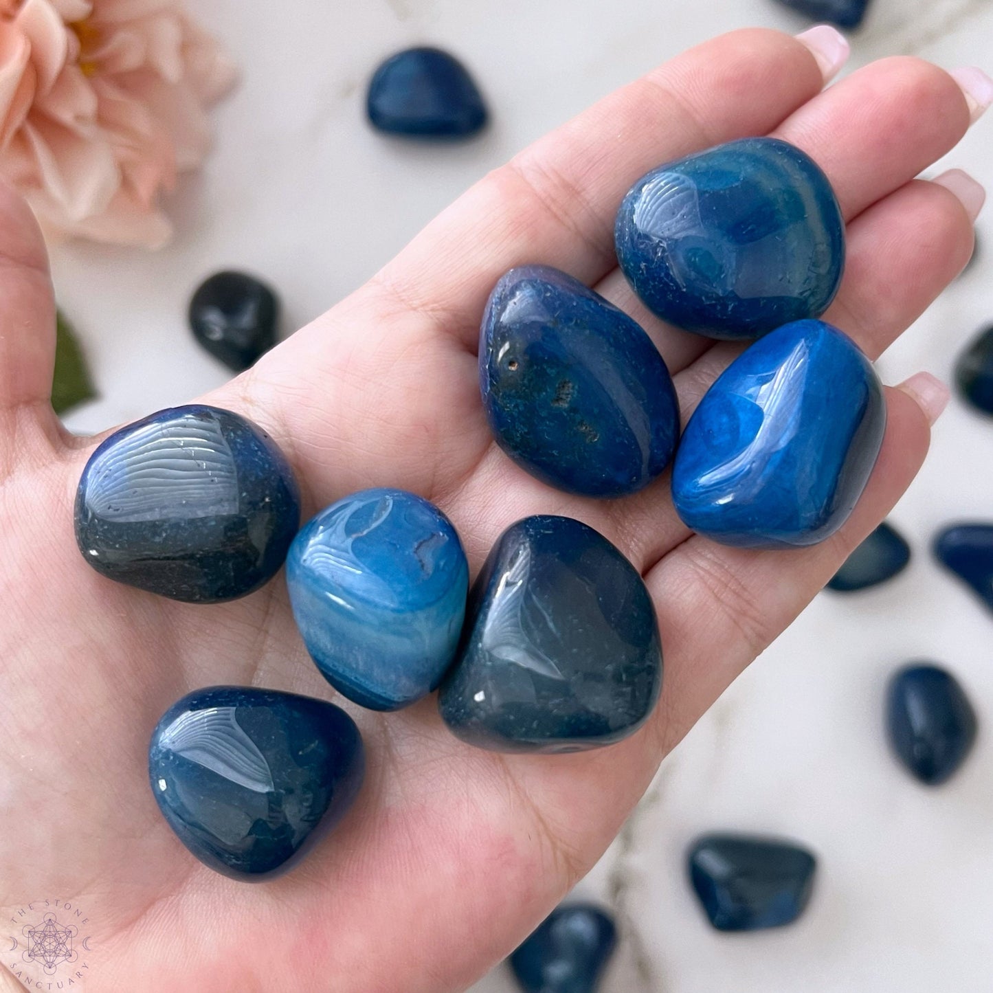 Blue Agate Tumbled Stones