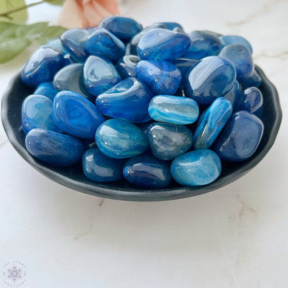 Blue Agate Tumbled Stones