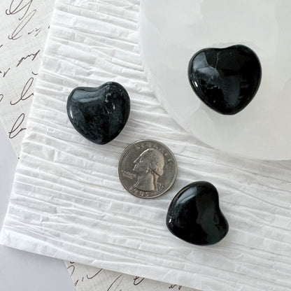 1" Mini Black Tourmaline Pocket Heart