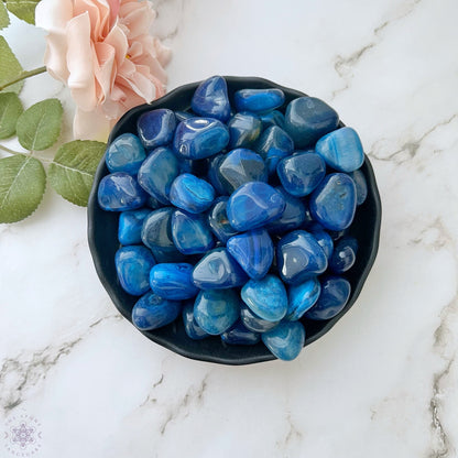 Blue Agate Tumbled Stones