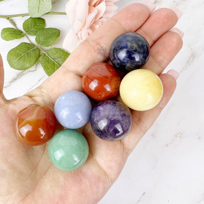 7 Chakra Crystal Sphere Set