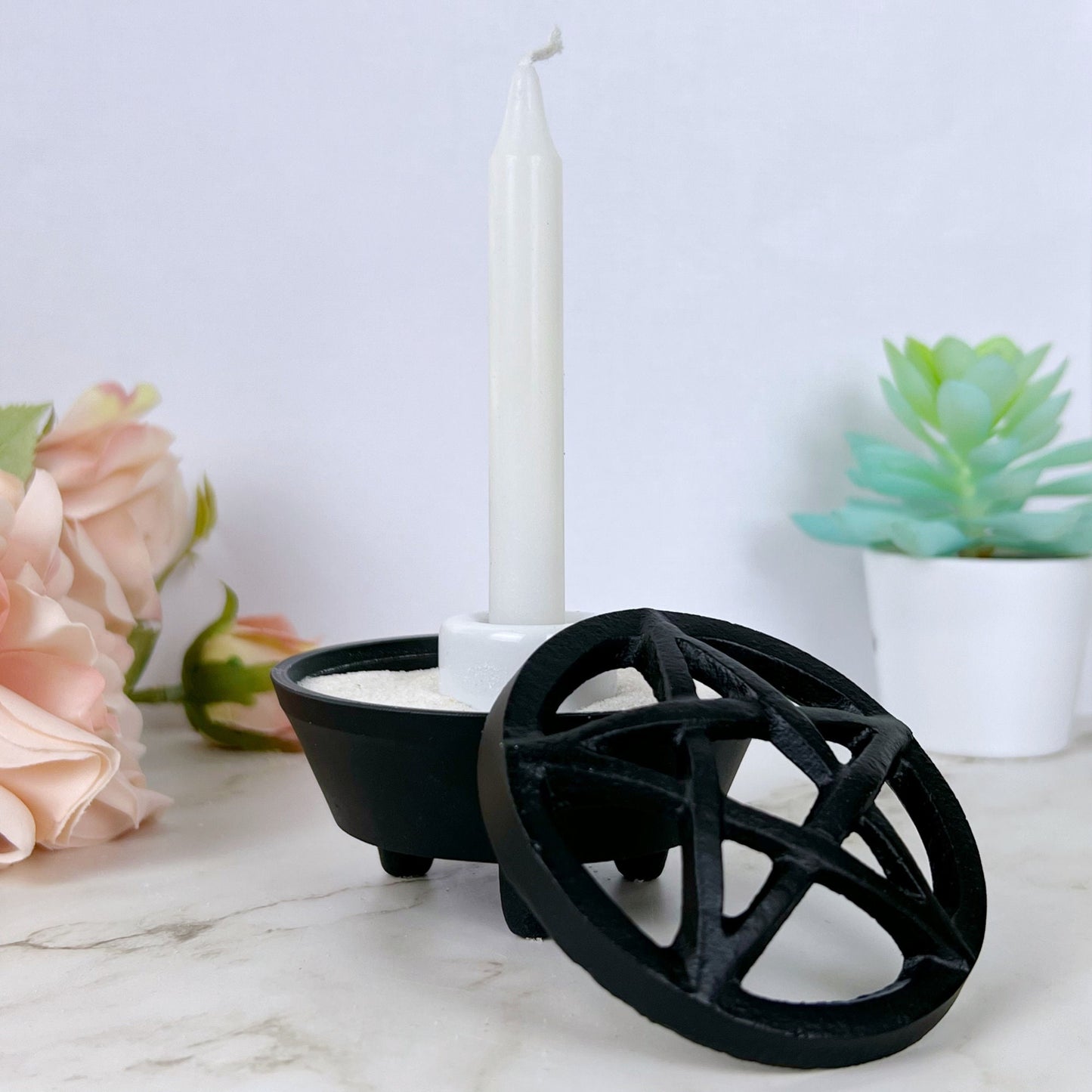 Cast Iron Pentacle Incense Holder