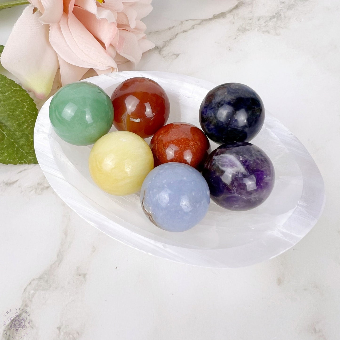 7 Chakra Crystal Sphere Set