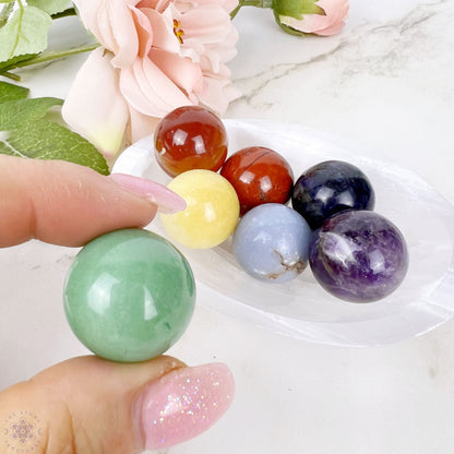 7 Chakra Crystal Sphere Set