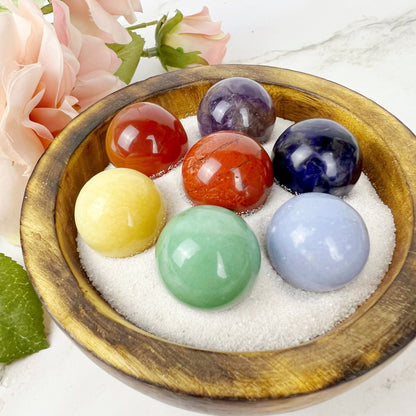 7 Chakra Crystal Sphere Set