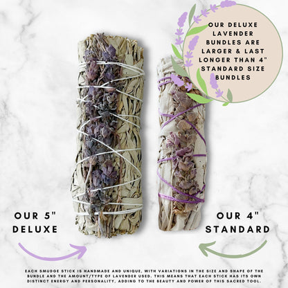 Deluxe Organic White Sage & Lavender Smudge