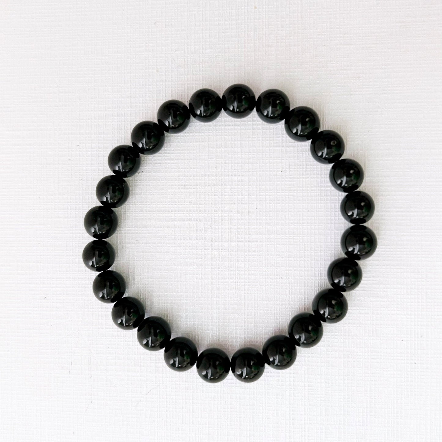 8mm Black Tourmaline Beaded Bracelet