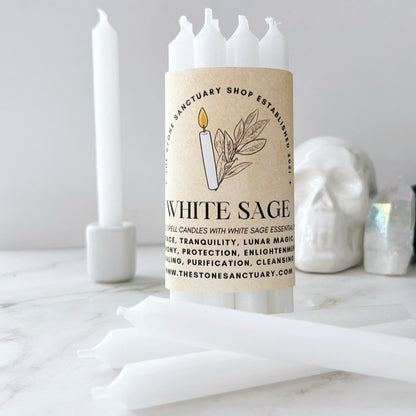 5" White Sage Scented White Chime Candles