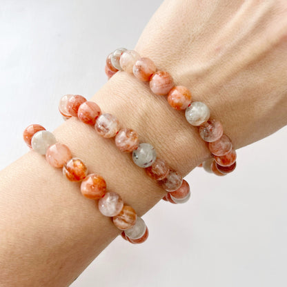 8mm Sunstone Beaded Bracelet