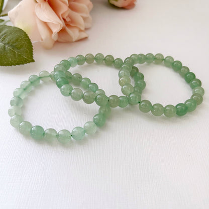 8mm Green Aventurine Beaded Bracelet