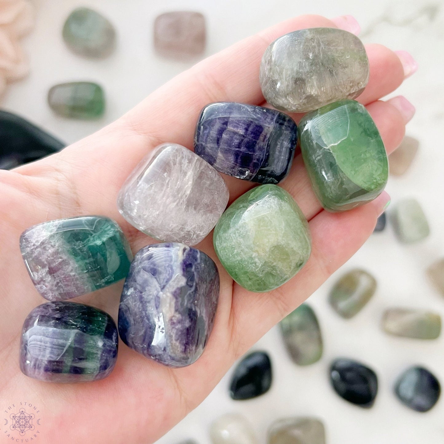 Rainbow Fluorite Tumbled Stones