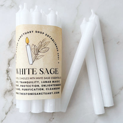 5" White Sage Scented White Chime Candles