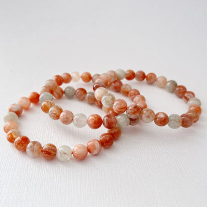 8mm Sunstone Beaded Bracelet