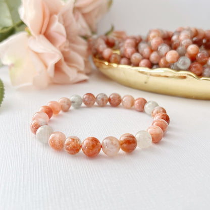 8mm Sunstone Beaded Bracelet