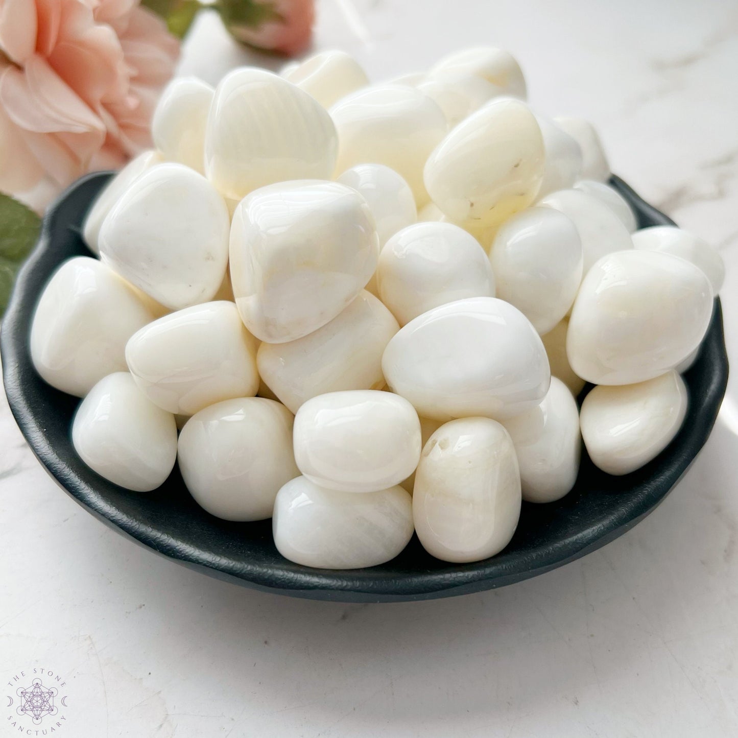 White Calcite Tumbled Stones