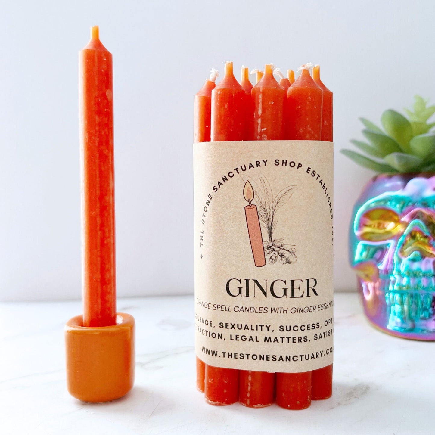 5" Ginger Scented Orange Chime Candles