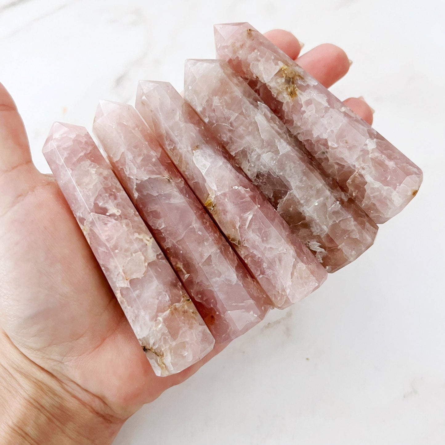 3-4" Rose Quartz Six Sided Standing Point