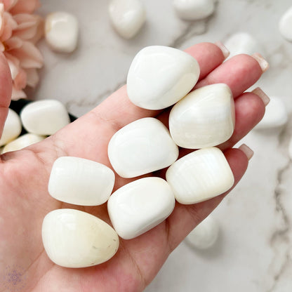 White Calcite Tumbled Stones