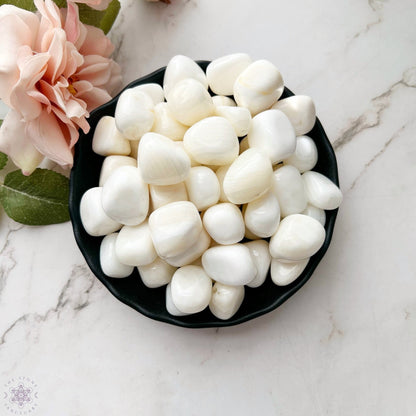 White Calcite Tumbled Stones