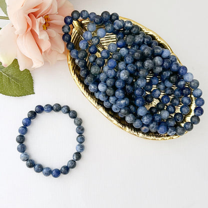 8mm Sodalite Beaded Bracelet