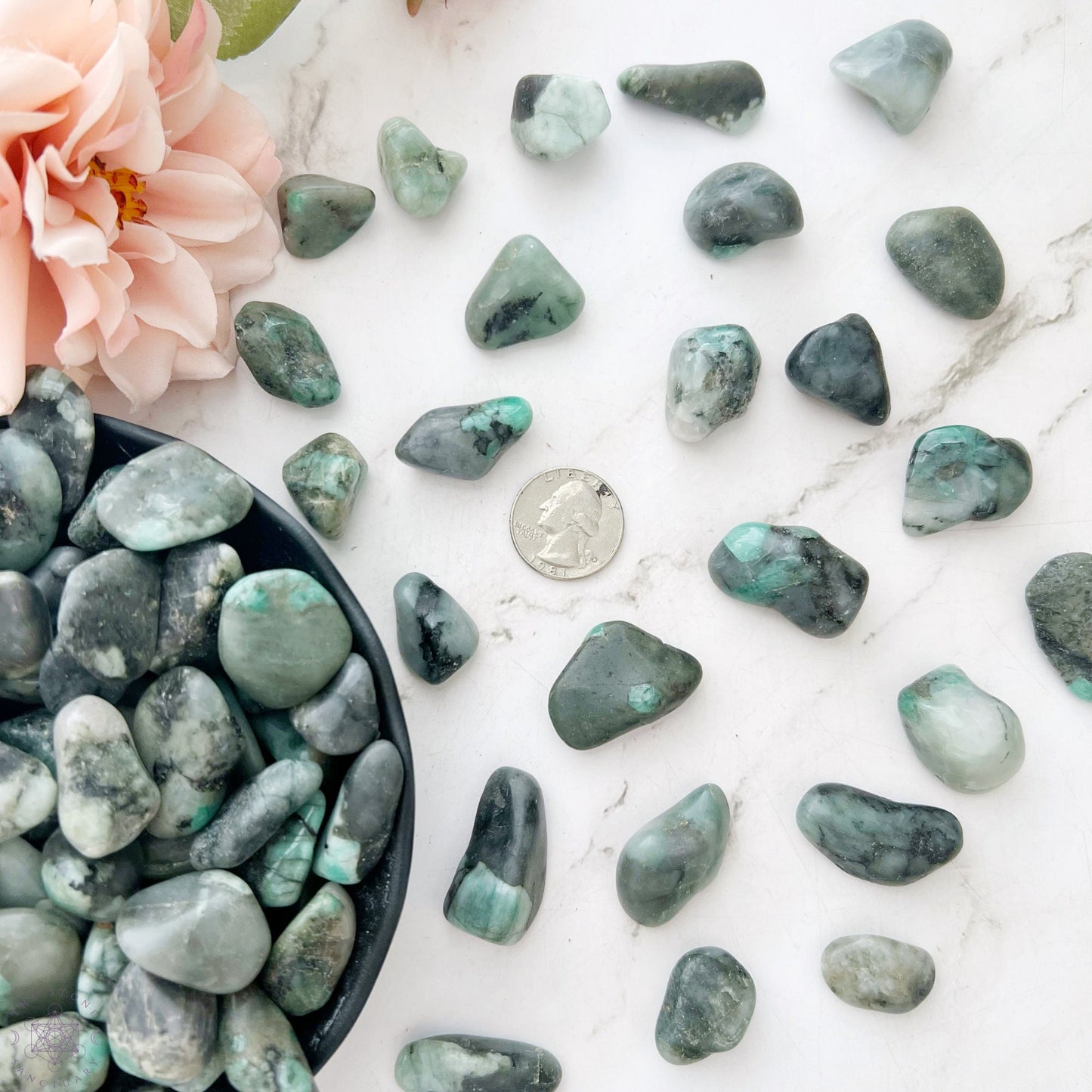 Emerald Tumbled Stones