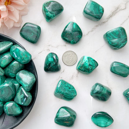 Malachite Tumbled Stones