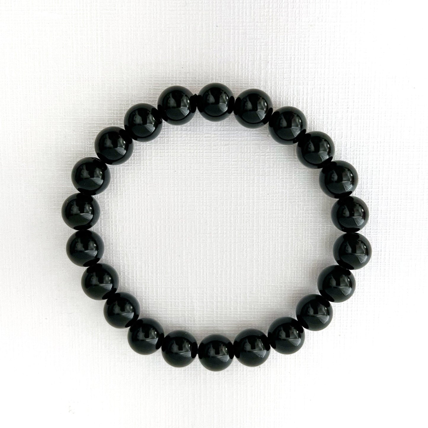 8mm Black Obsidian Beaded Bracelet