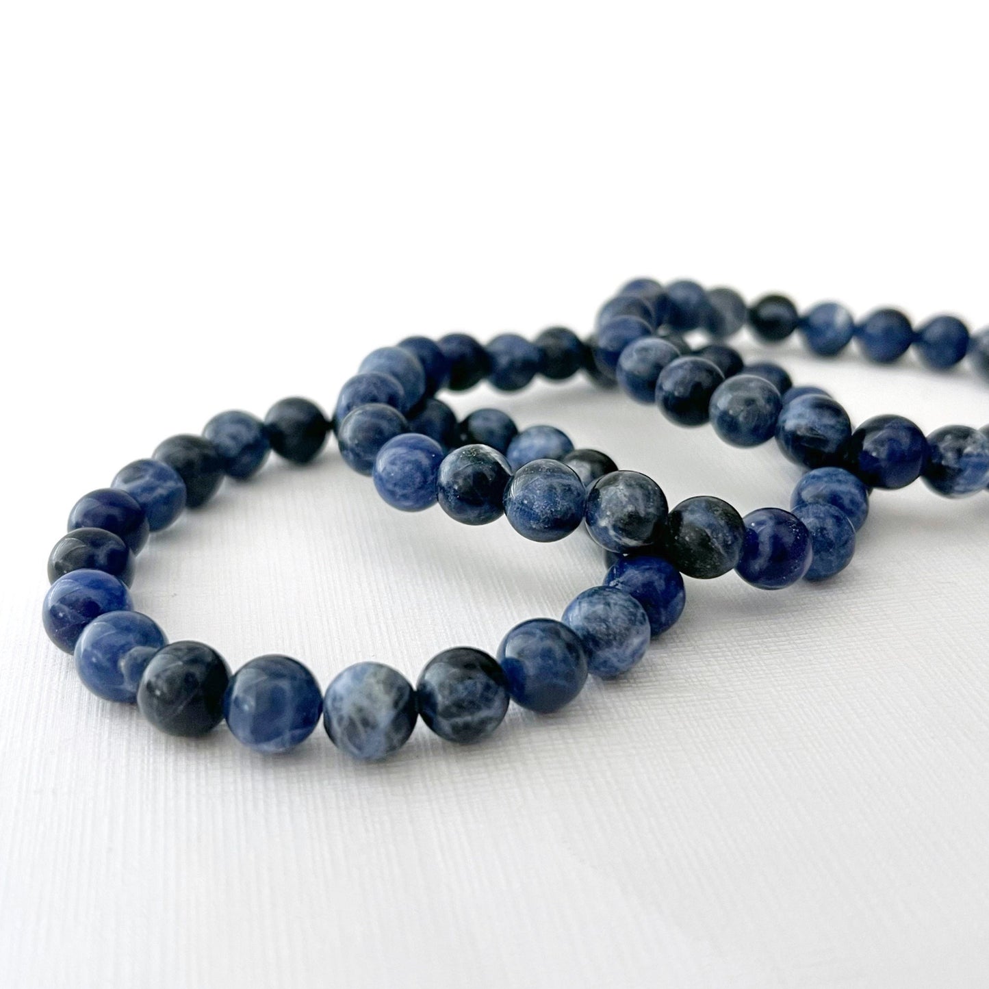 8mm Sodalite Beaded Bracelet