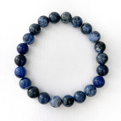 8mm Sodalite Beaded Bracelet