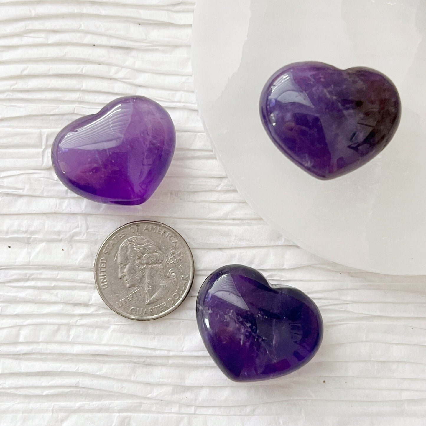 1" Mini Amethyst Crystal Pocket Heart