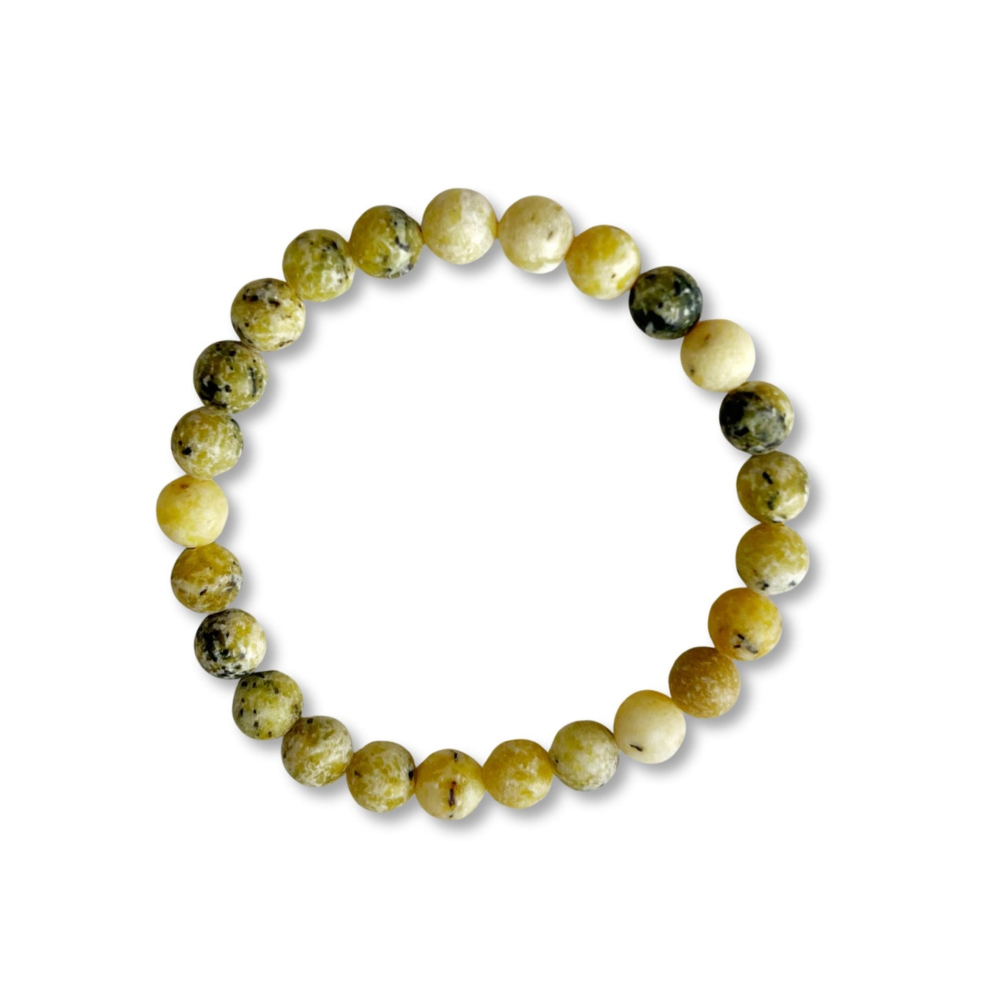 8mm Yellow Turquoise Beaded Bracelet