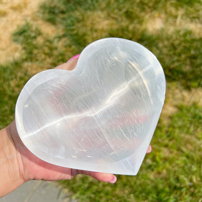 5" Selenite Heart Bowl