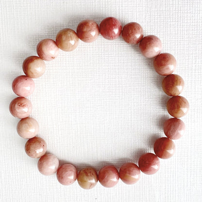 8mm Rhodonite Beaded Bracelet