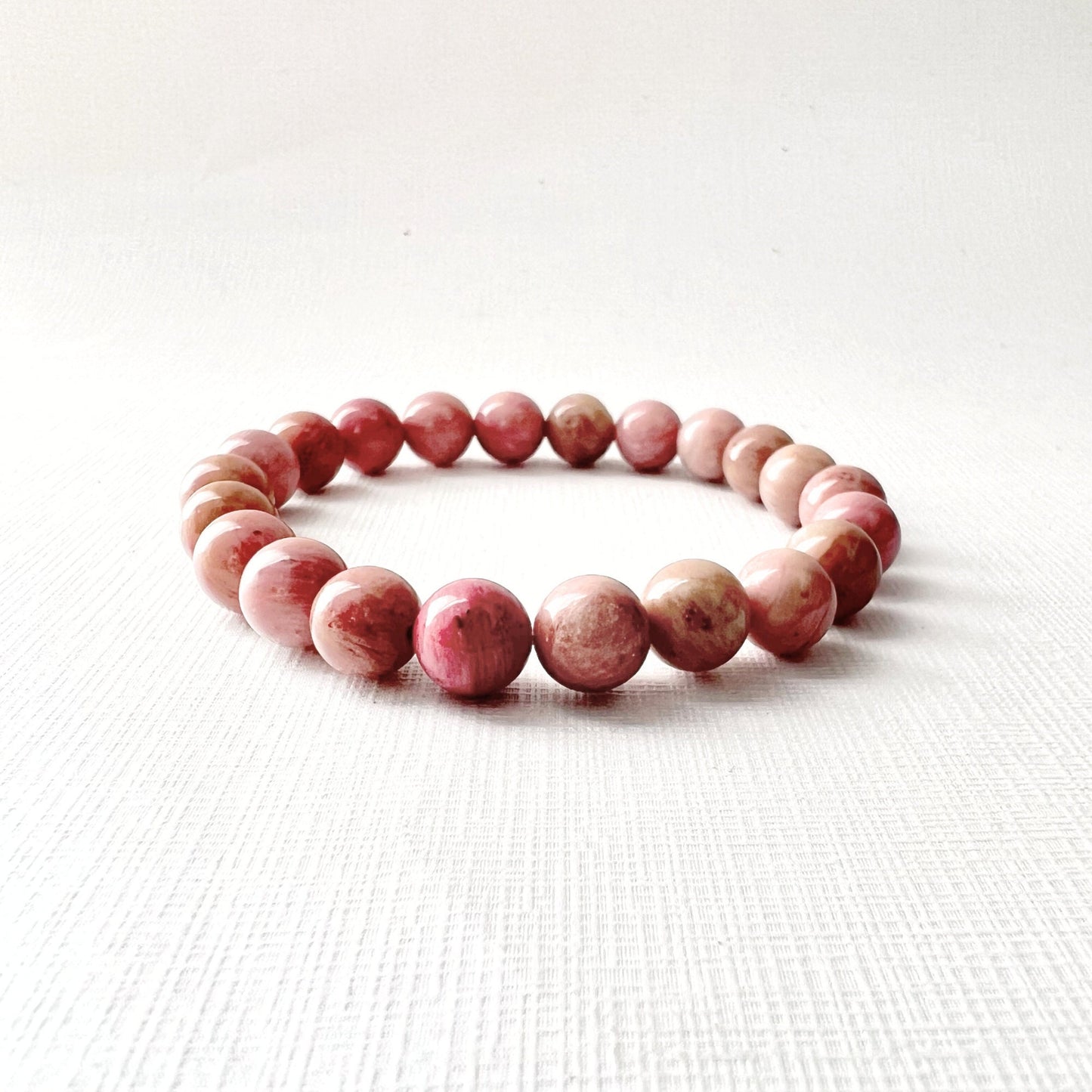 8mm Rhodonite Beaded Bracelet