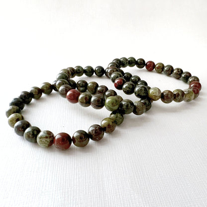 8mm Dragons Blood Jasper Beaded Bracelet