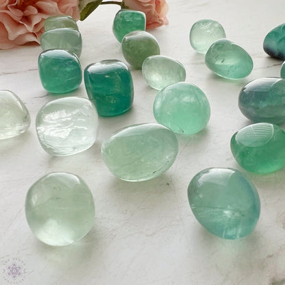 Green Fluorite Tumbled Stones