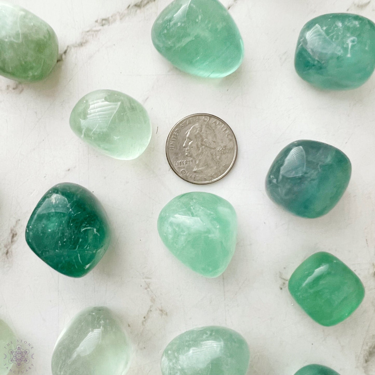 Green Fluorite Tumbled Stones